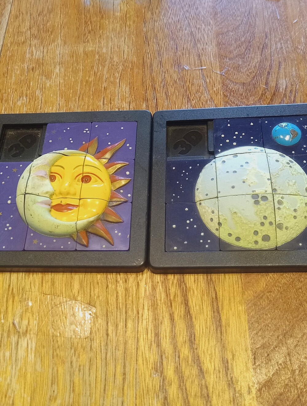 VTG  DaMert 3D Slide Puzzle Game Celestial Sun Stars Planets Lot Of 2 Puzzles.